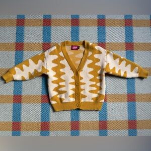 Milk Teeth Brand - Yellow and White Zigzag Cardigan Sweater Unisex